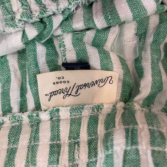 Universal Thread Shorts Womens Linen Blend Elastic Waist Green Striped XS - Picture 8 of 8
